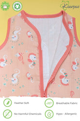 Ocean Dive' 2- Layer cotton Baby Sleeping Bag : Seahorse, (Peach)